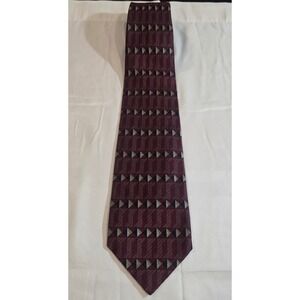 Boulder‎ Trading Group Burgundy Geometric Silk Tie Made in America